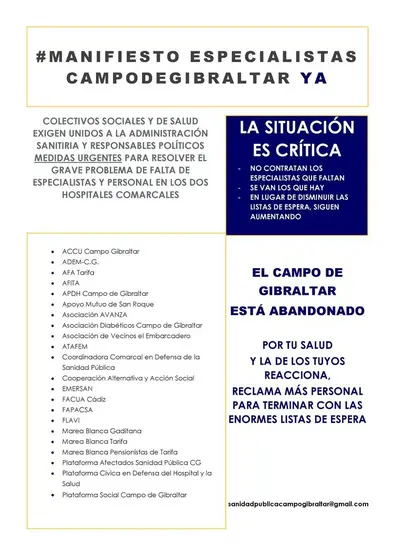 cartel manifiesto especialistas