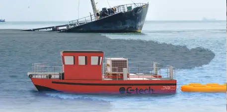El Ocean Cleaner en un vertido