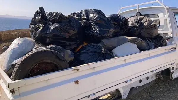 Bolsas de basura retiradas.