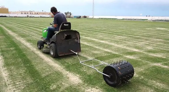 Trabajos en el estadio.