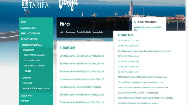 Publicidad activa plenos
