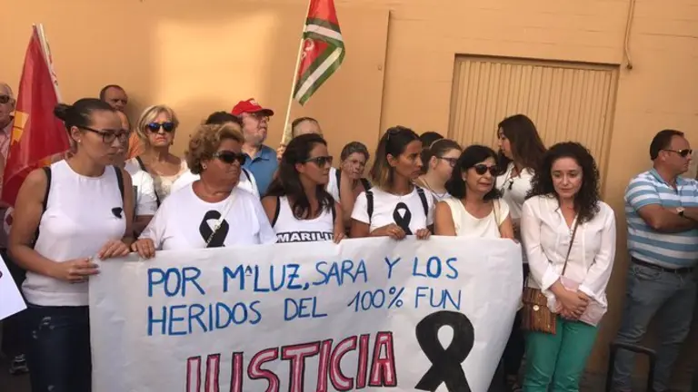 Nieto, en una de las concentraciones de afectados del 100% FUN de Tarifa (sept 2018)