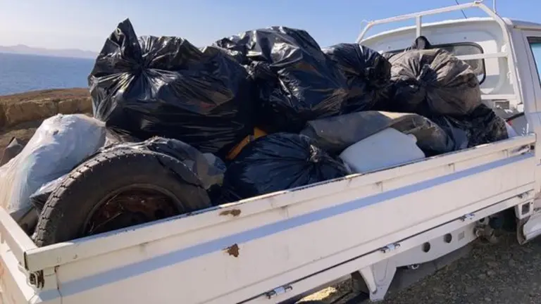 Bolsas de basura retiradas.