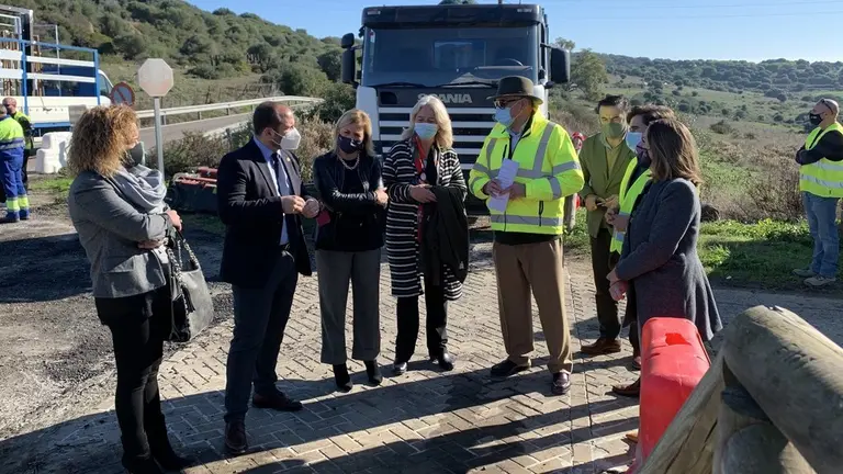Colombo en una de las obras.