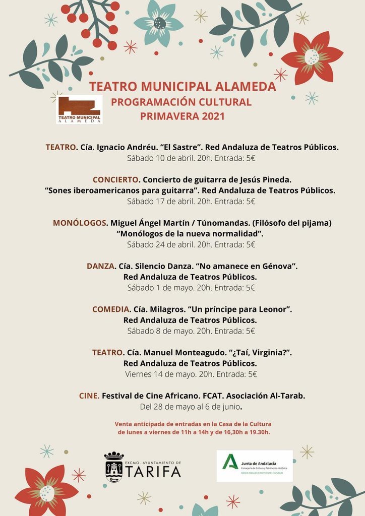 programacion cultural tarifa